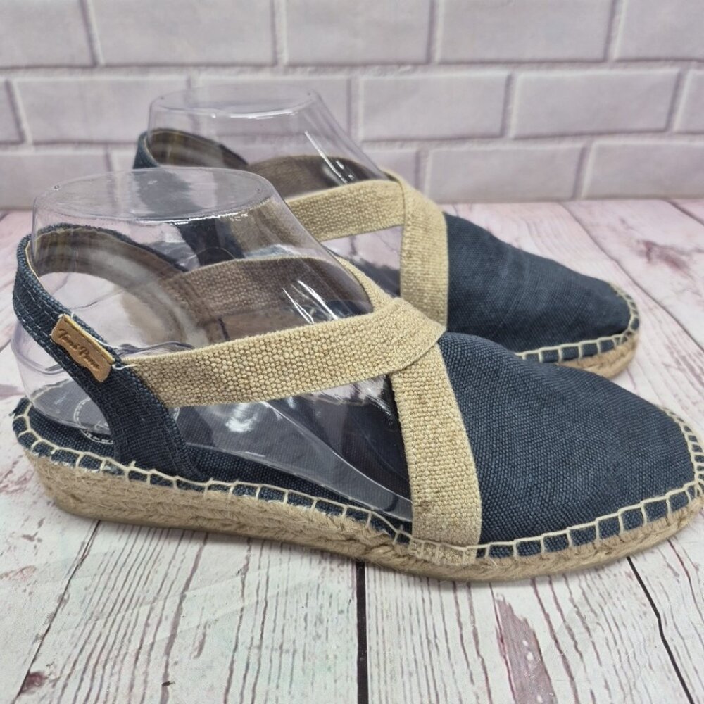 Toni Pons Flat Espadrilles Cotton Fabric Verdi V Size 39 - Picture 2 of 10